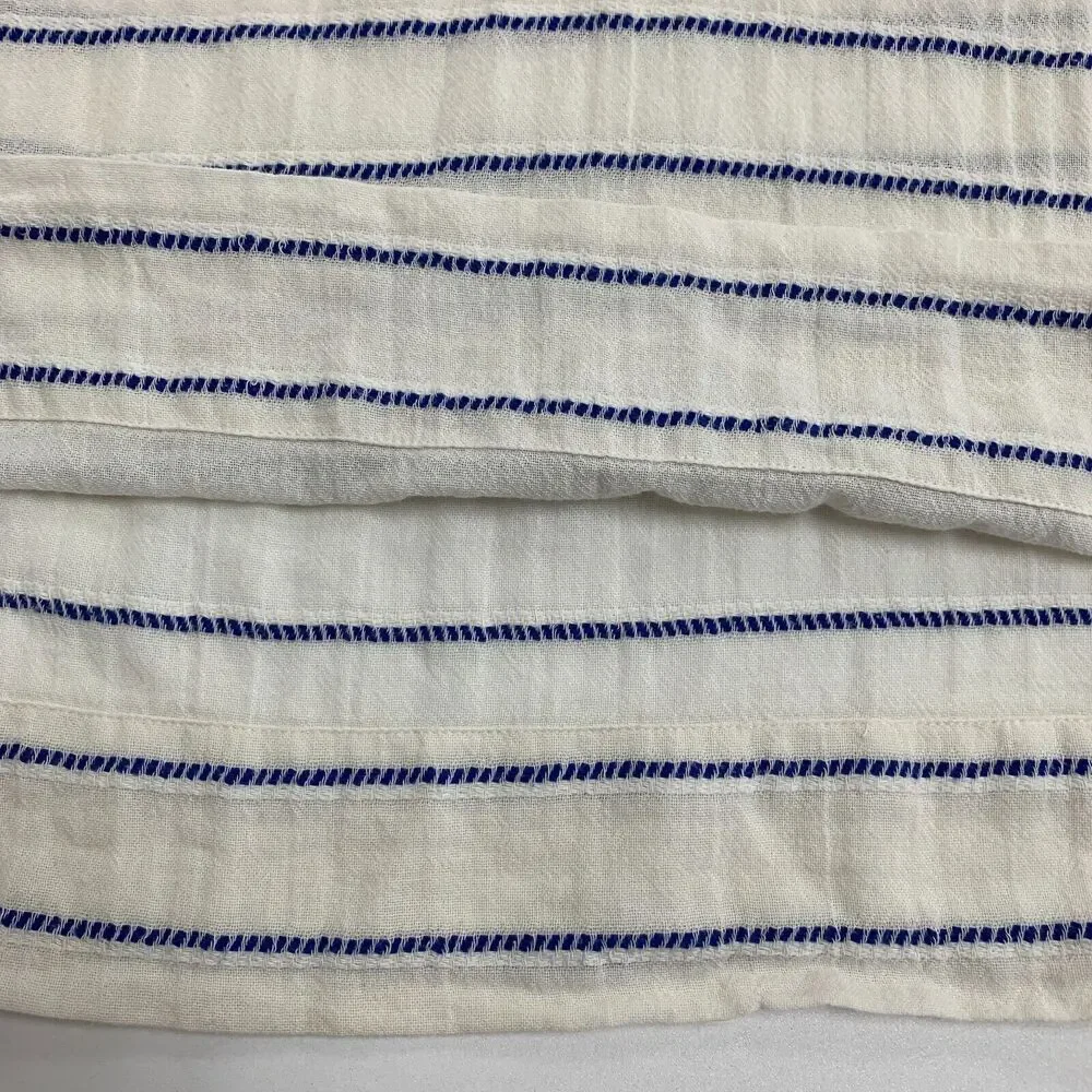 J Crew Striped Tunic Shirt Womens XS Extra Small Low Cut V Neck 3/4 Sleeves Top